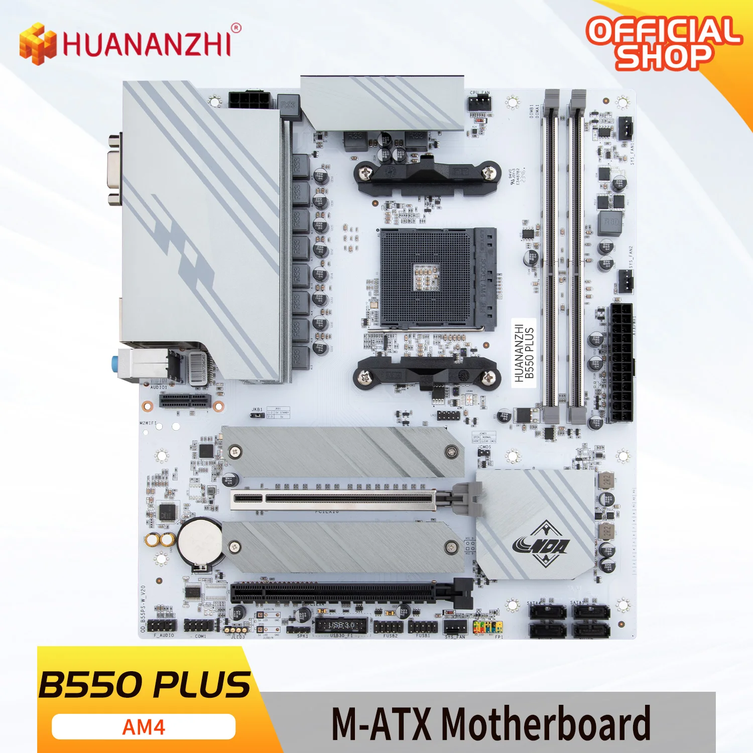 HUANANZHI AMD B550M PLUS Gaming Motherboard USB3.2 M.2 Nvme Sata3 Supports R5 3600 CPU (AM4 socket and R5 5600G CPU)