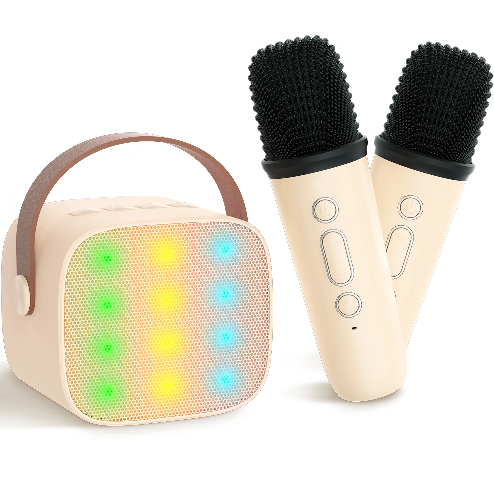 Professional Karaoke Machine Speaker with Colorful Lights Small Home Ktv Karaoke Microphone, Children's Bluetooth Speaker