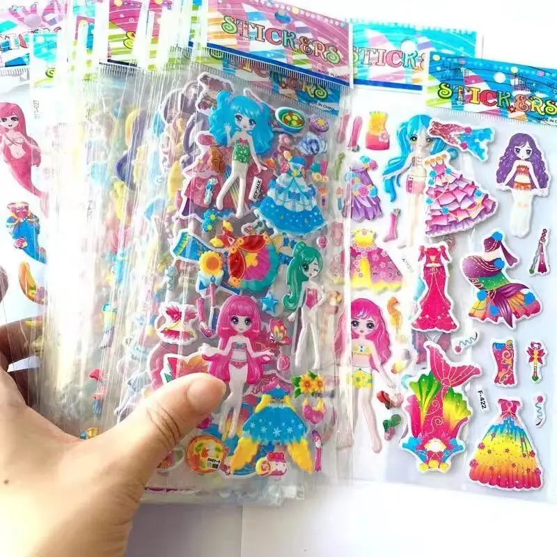 

3D Cartoon Puffy Stickers Different Sheets Kids Boys Girls Reward Bulk Assorted Scrapbook Stickers Party Favors Gifts Toys