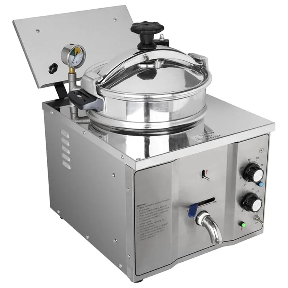 

Table Top Pressure Fryer, Electric Chicken Broaster Pressure Fryer Chicken Fryer Machines Commercial Mcdonalds Equipment