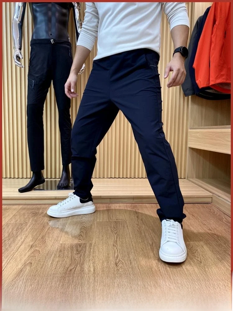 

Мужские повседневные брюки Busin Commuter, износостойкие эластичные брюки для занятий спортом на открытом воздухе, осень-зима, новые прямые брюки Lon...