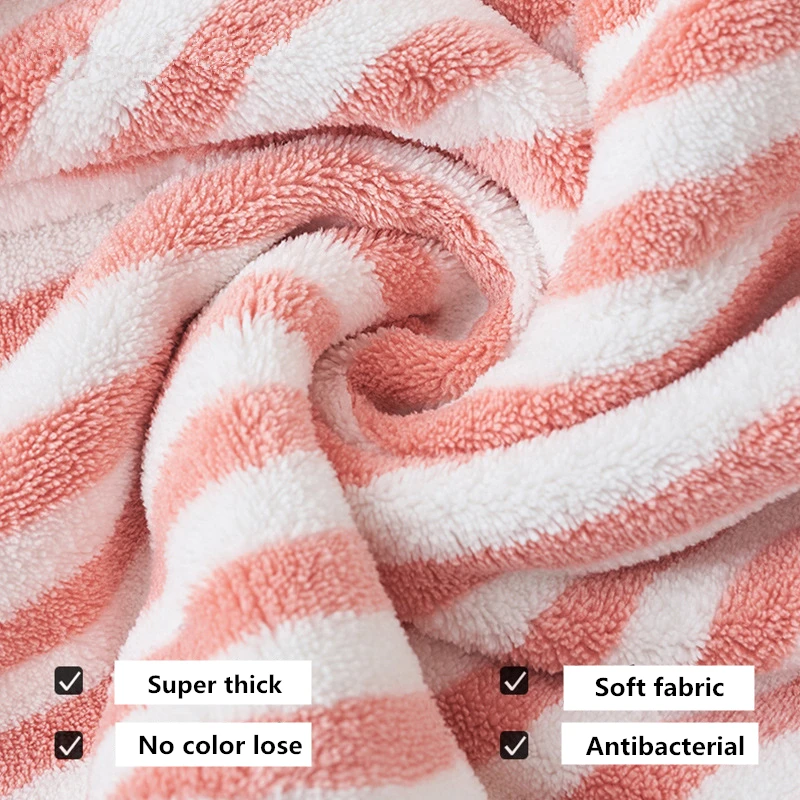 Brand New Microfiber Hair Towel Quick Drying Hair Wrap Towel Super Absorbent Microfiber Towel Hair with Button Coral Velvet Soft