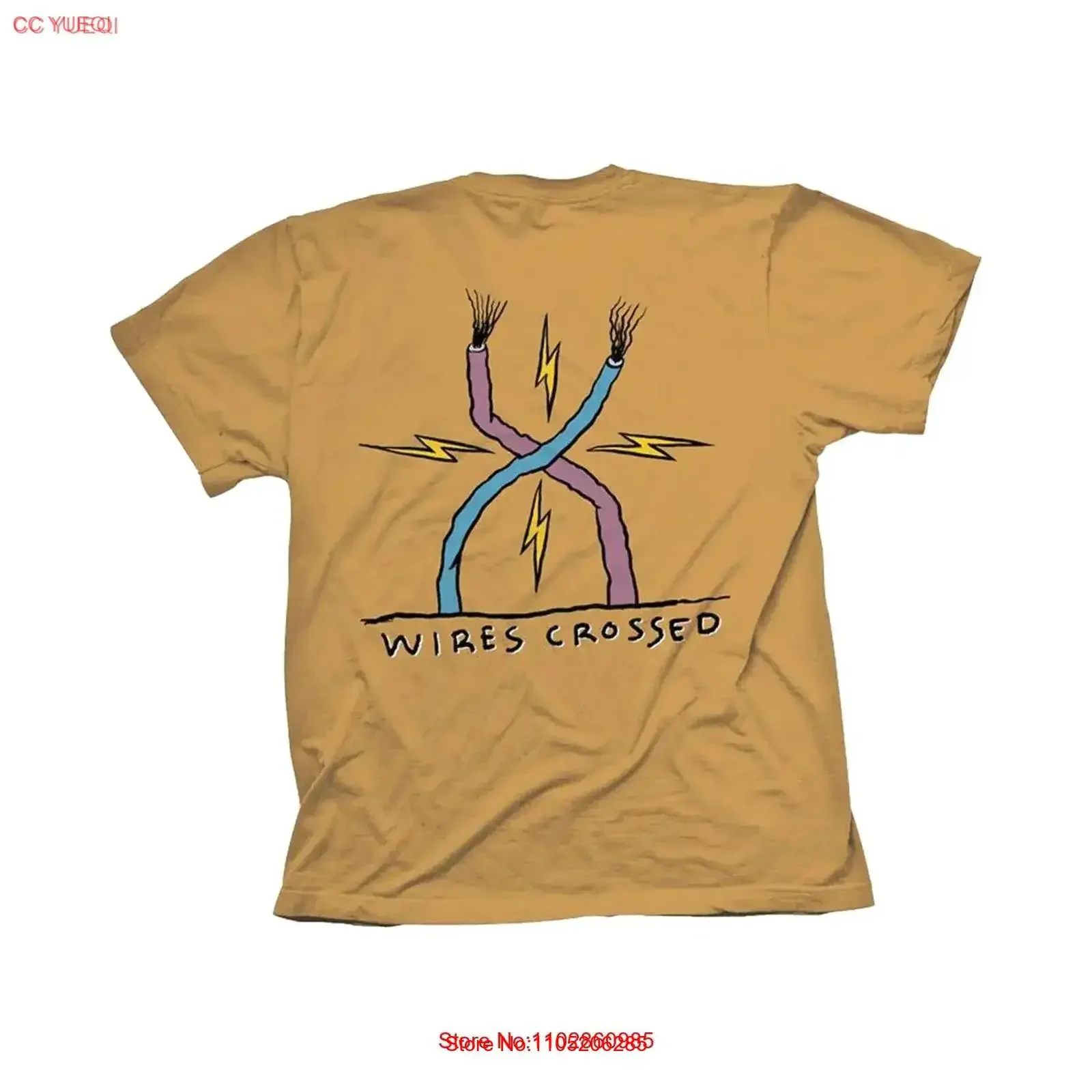 Máquina de juguete patinetas Ed Templeton Wires camiseta dorada cruzada vintage lavada estirada moda streetwear gráfico