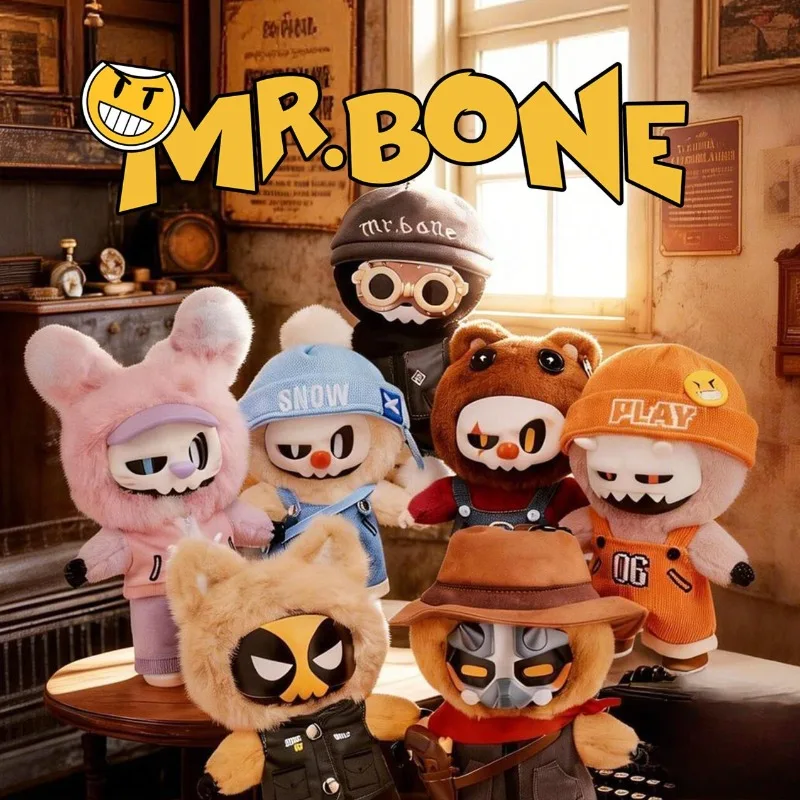 

Плюшевая игрушка MR.BONE из серии «Команда Агентов», слепая коробка, милая виниловая плюшевая кукла MR.BONE, таинственная коробка, кавайная аниме-фигурка агента, подарок для мальчиков и детей