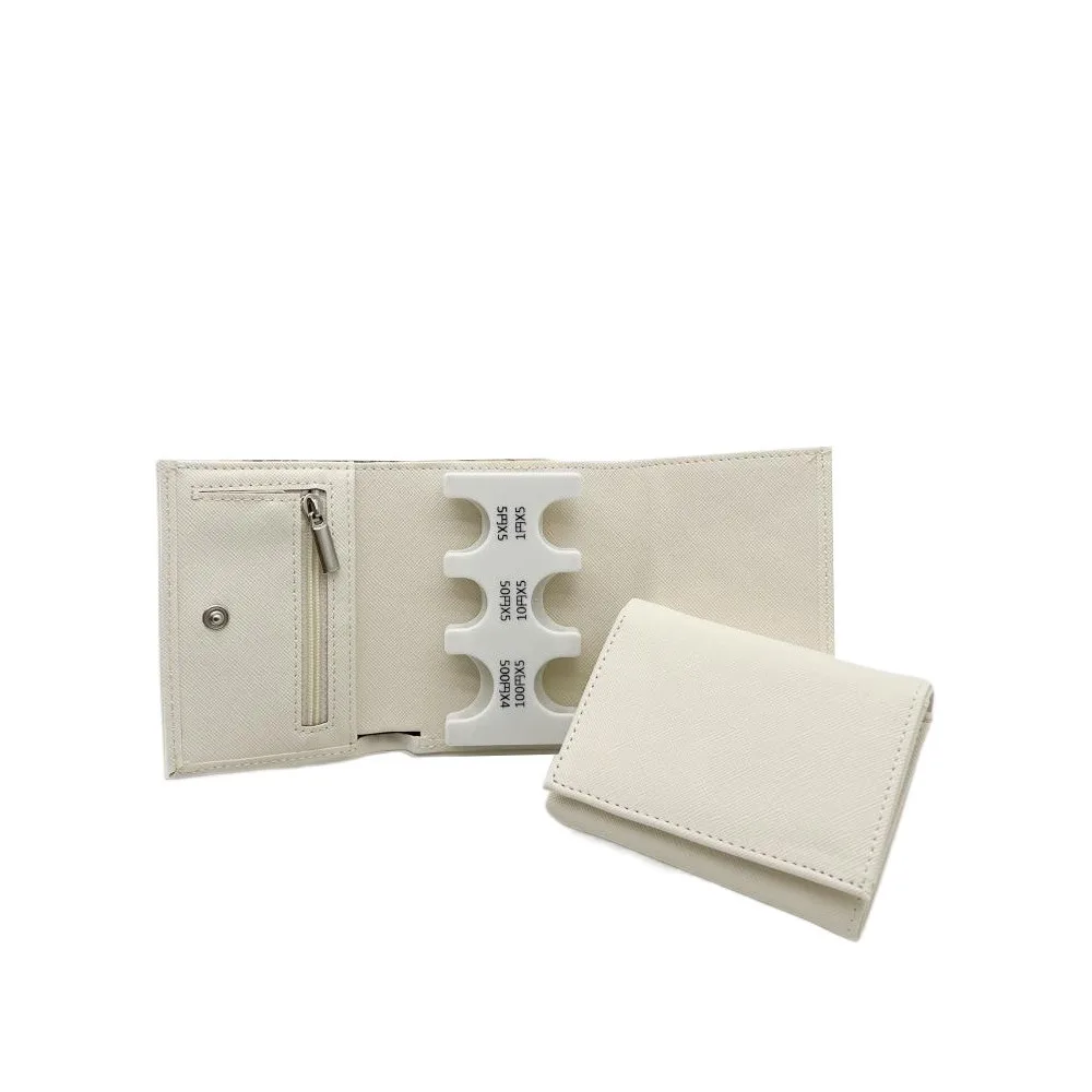 Portable Tri-fold Coin Purse Zipper Bag Anti Loss 2-In-1 Coin Clip Organizer Multi-functional Large Capacity Travel Card Case