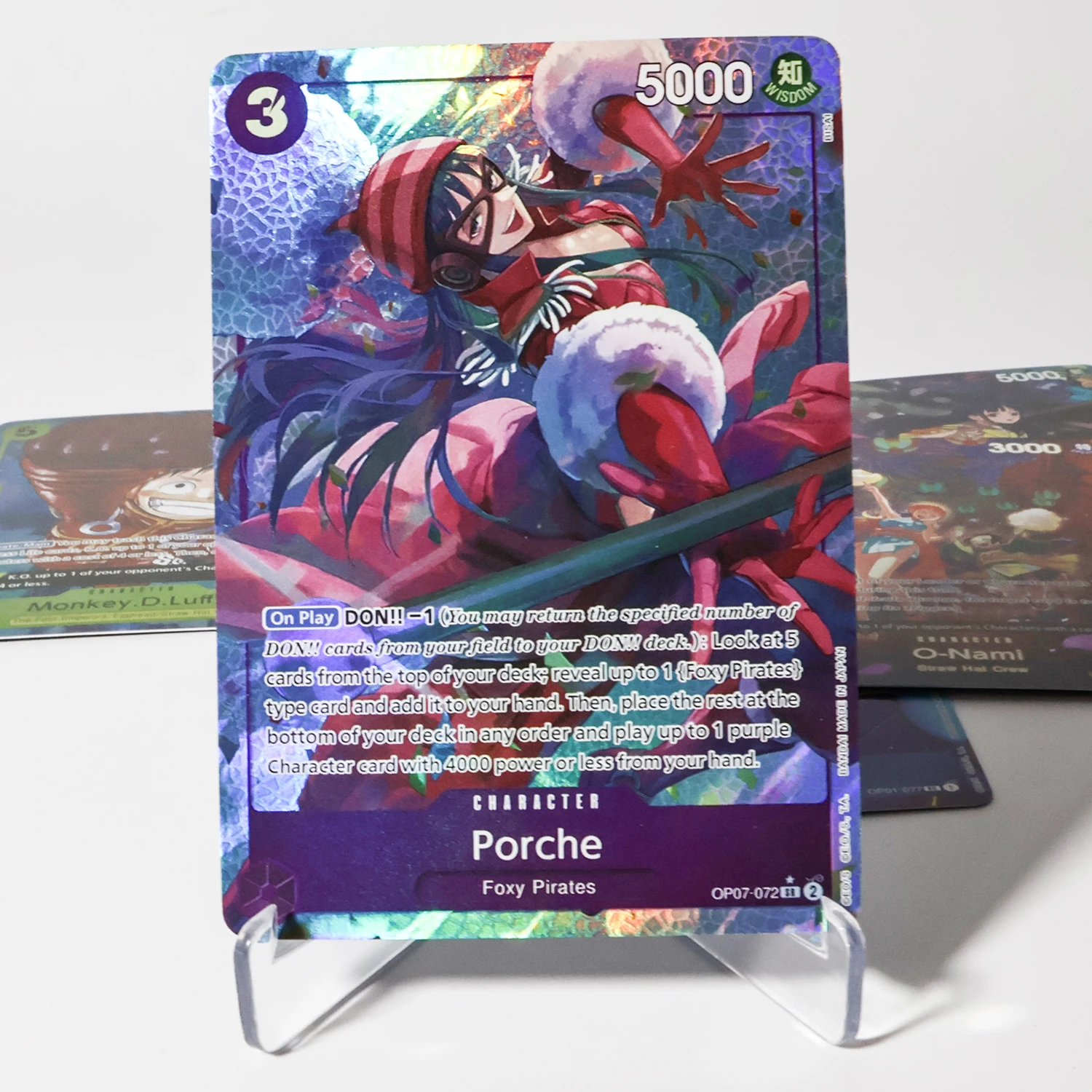 Anime One Piece OPCG wysokiej jakości karty Luffy Nami Okiku Porche Perona replika plakatu japońska gra Anime karty kolekcjonerskie