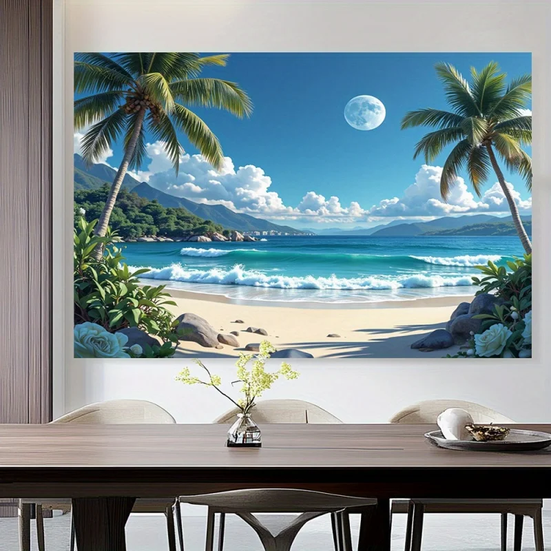Hawaii Beach Landscape Tapestry Wedding Birthday Party Living Room Bedroom Room Decoration Polyester Fiber Wall Hanging