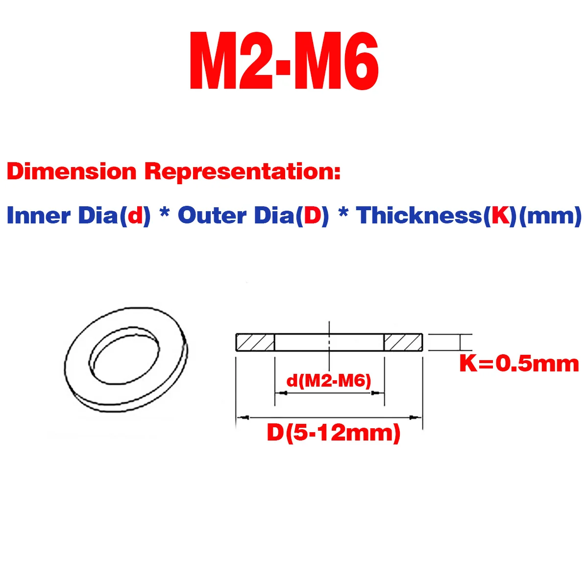 

304 Stainless Steel Ultra Thin Flat Gasket / Flat Washer M3M4M5M6