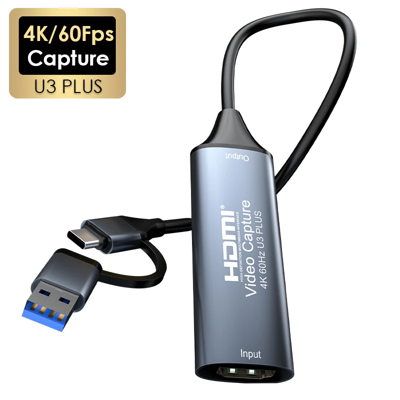

NEW 4K/60 Fps Video Capture Card HDMI-compatible to USB 3.0 USB-C 4K@60Hz Video Grabber Box For PS4 PC Game DVD Camera Recording