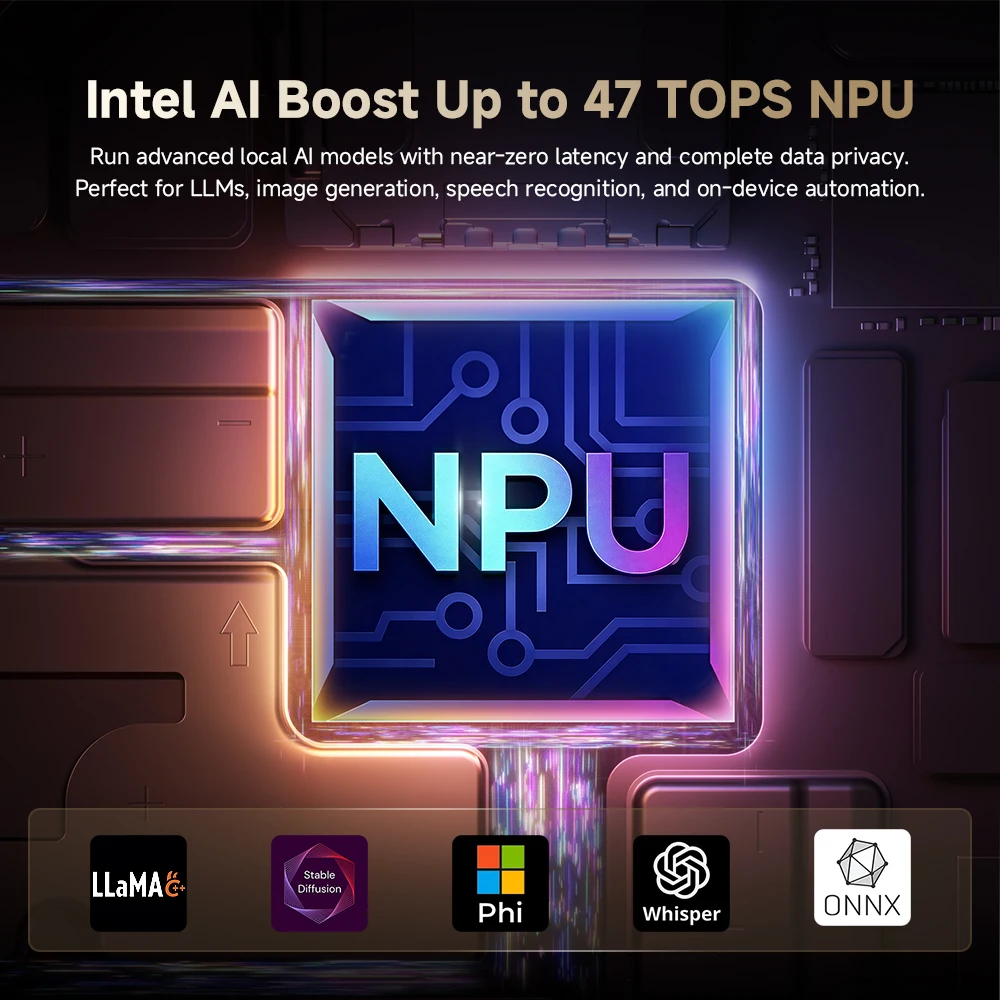 CHUWI AuBox X Mini PC 8 Cores Ultra 7 256V 16GB LPDDR5X 1TB SSD Windows 11 Pro WiFi 6 BT 5.2 Extend M.2 1T*2 Desktop Computer