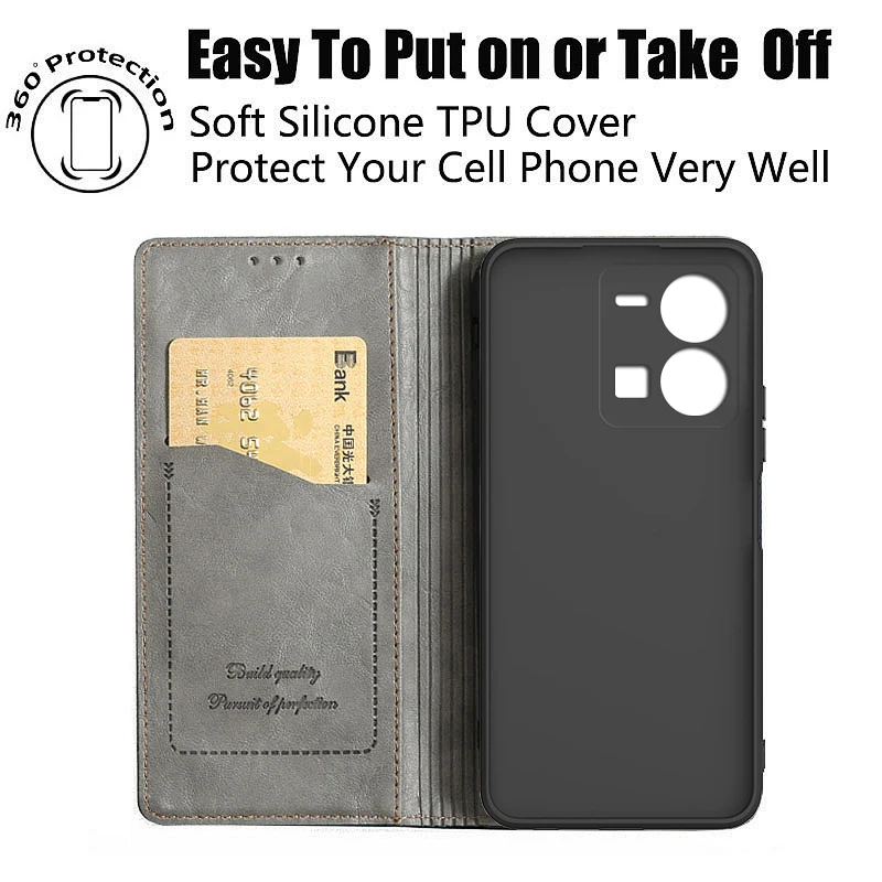 حافظة جلدية قابلة للطي لهاتف Vivo Y22s حافظة لهاتف Vivo Y22s حافظة هاتف Vivo Y22s محفظة Funda VivoY22s Global Vivo Y 22s حافظة أوروبا