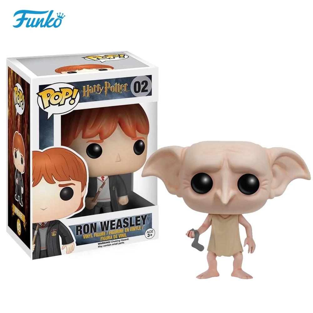 Figuras de Vinilo de FUNKO Movies, Harry Potter, Ron Weasley, Dobby, Modelo de Juguete Coleccionable, Adornos de Mesa, Regalos