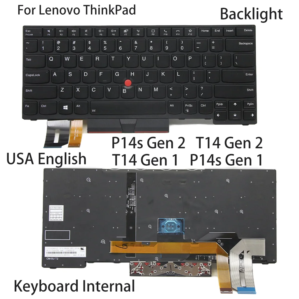 

New For Lenovo ThinkPad T14/P14s Gen 1 P14s/T14 Gen 2 Keyboard USA English Backlight 5N20V44192 5N20V43904 5N20V44048 5N20V43760