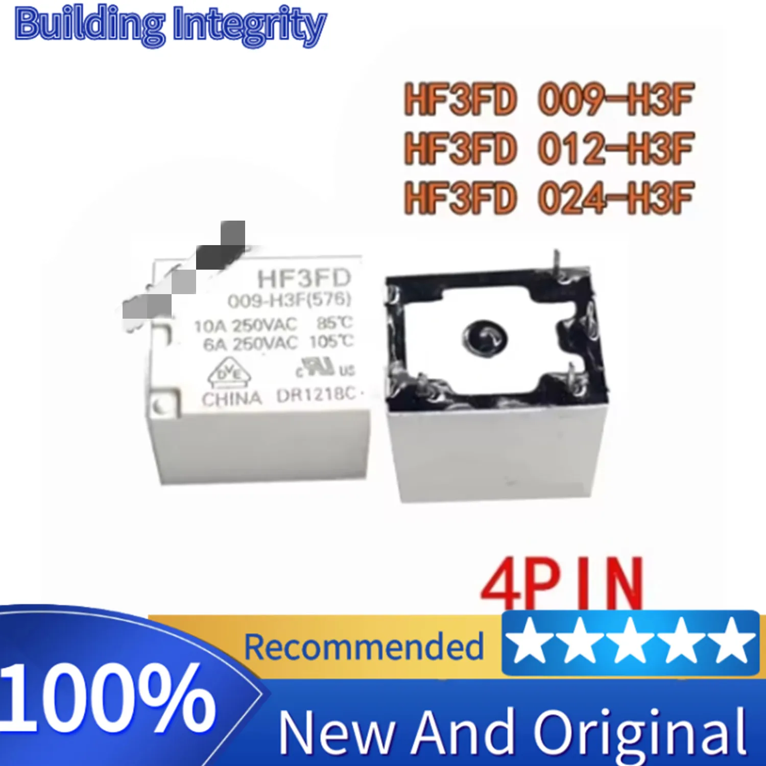 

10 шт./лот, новое реле HF3FD 009-H3F (576) HF3FD-009-H3F HF3FD 012-H3F HF3FD 024-H3F (576) HF3FD 012 H3F 9 В 12 В 24 В 4 контакта