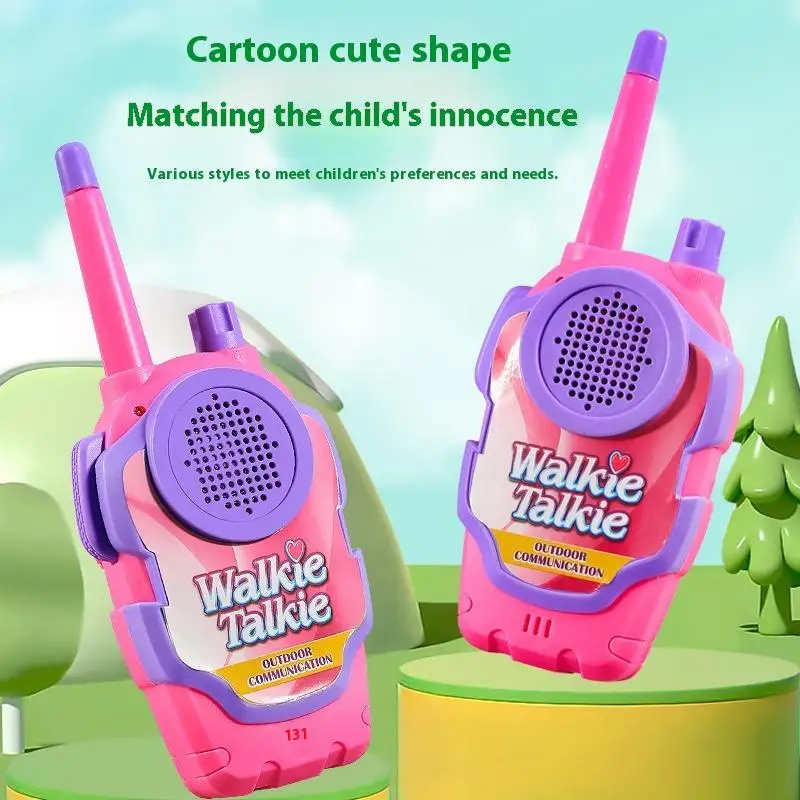2Pcs Children Parent-Child Intercom Machine Cartoon Cute Walkie-Talkie Mobile Phone Outdoor Toys Boys And Girls Educational Toy