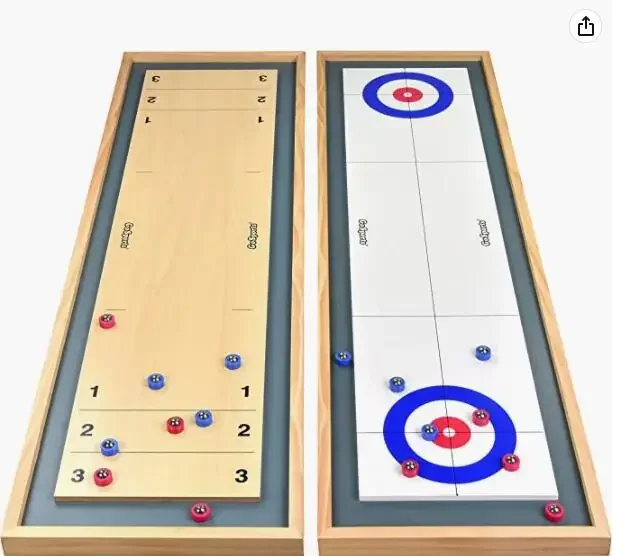 Shuffleboard Clássico e Curling 2 em 1 Jogo de Tabuleiro