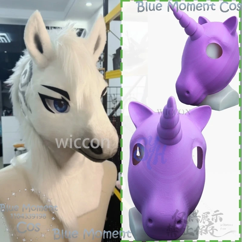 

My Pony Аниме Единорог Косплей Пушистый Furrsuit Kawai 3D Полилактическая кислота Голова База Череп Милая Маска Головной Убор DIY Cos Карнавальный Наряд