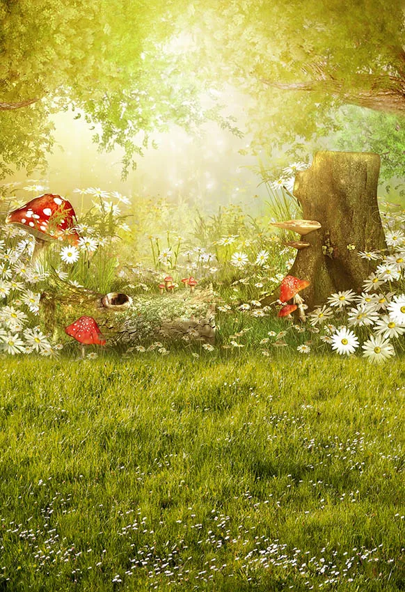 Spring Easter Backdrop Sunny Day Meadow Flowers Colorful Eggs Photography Background for Kids Children Baby Shower Party