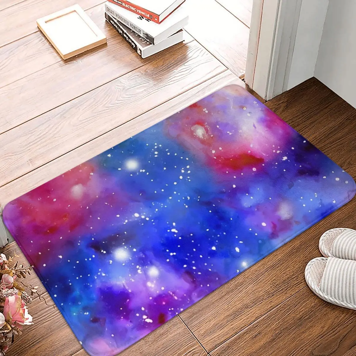 Stunning Watercolor Galaxy Art Prin Non-slip Doormat Floor Mat Cushion Carpet Rug for Kitchen Entrance Home Balcony Footpad Mats