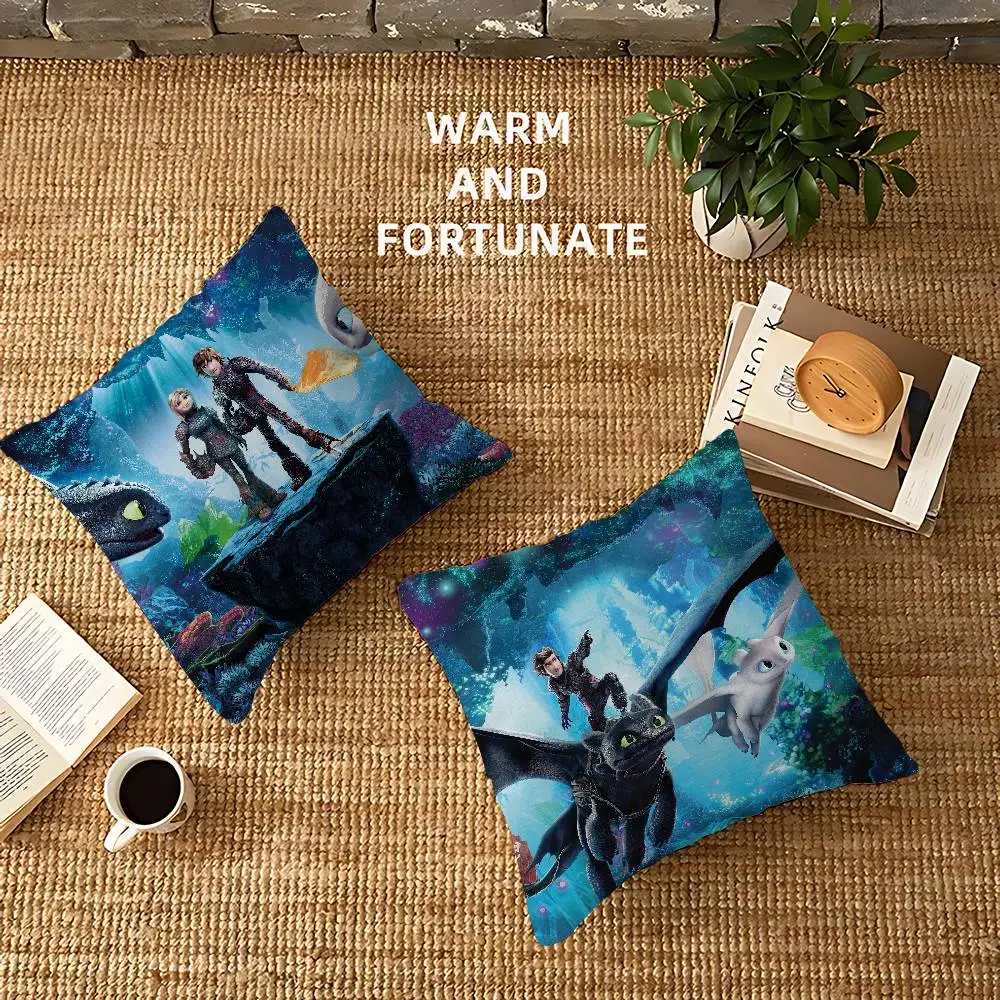 Movie New How To T-train Y-your D-dragon Pillow Gift Home Office Decoration Bedroom Sofa Car Cushion Cover case 45x45