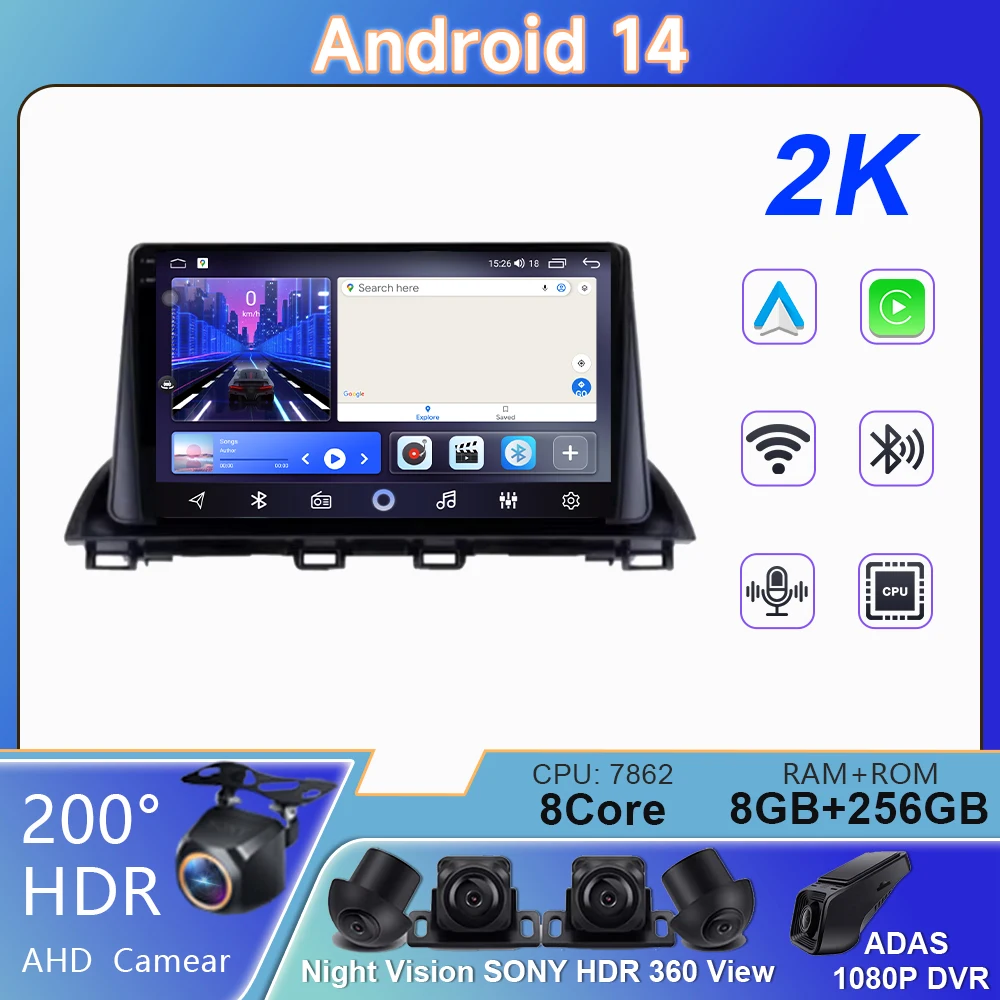 

4G For Mazda 3 Mazda3 3 Axela BM 2013 - 2017 5G WIFI Android Auto Car Radio GPS Navigation Multimedia Stereo Carplay No 2din DVD