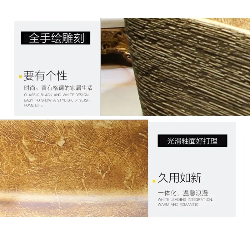 Retro-Waschbecken, antikes Aufsatzwaschbecken, neues chinesisches quadratisches Kunstbecken