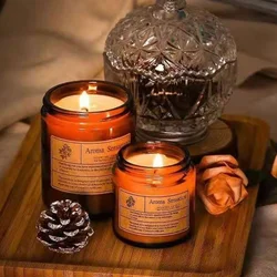 Polish Glass Candle Jar with Silver Lid DIY Scent Candle Container Jewelry Storage Circular Tea Cup 3D Ramadan Gifts Home Decor