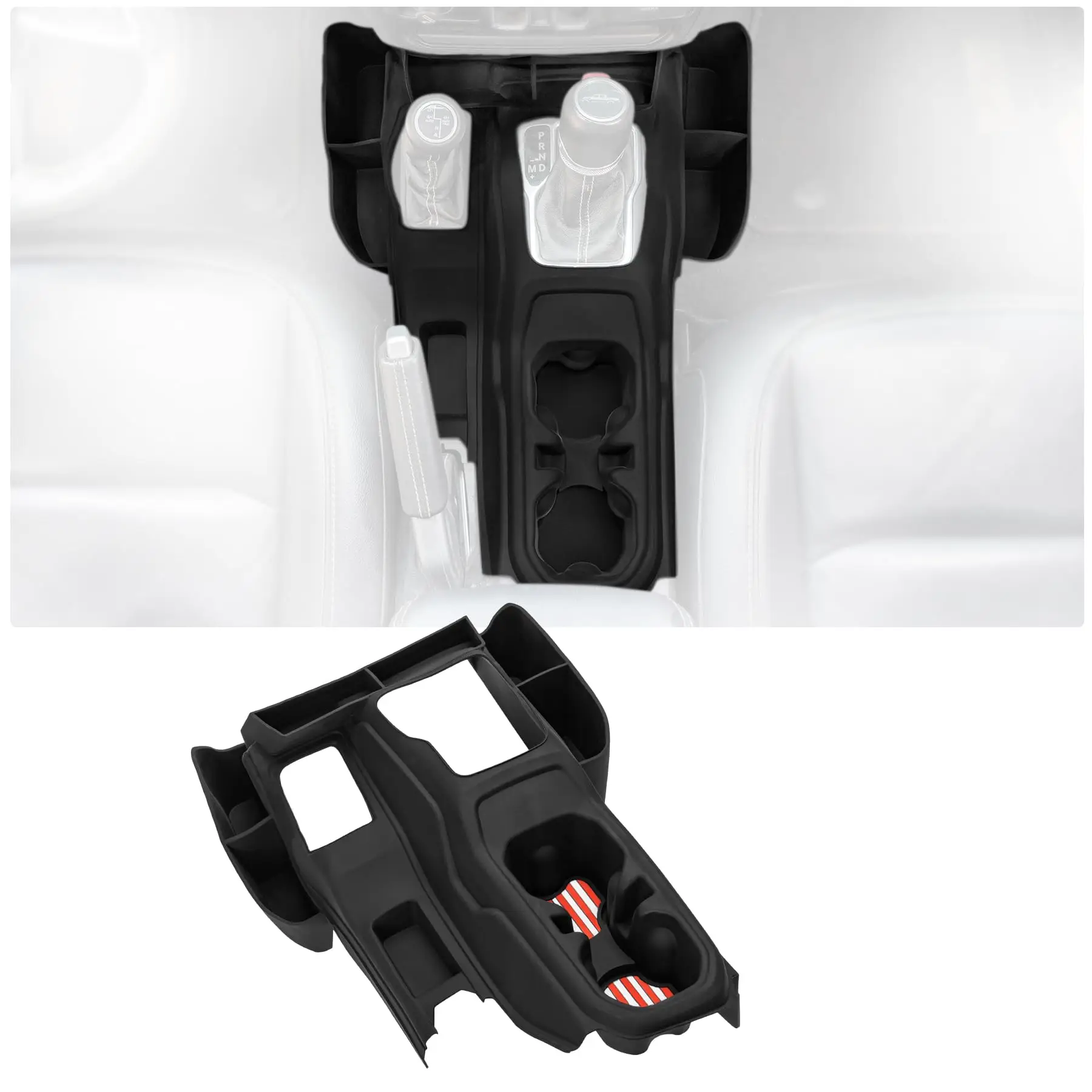 

Center Console Shift Lever Side Storage Pocket & Cup Holder Coaster Silicone For Jeep Wrangler JL JLU & Gladiator JT 2018-2025