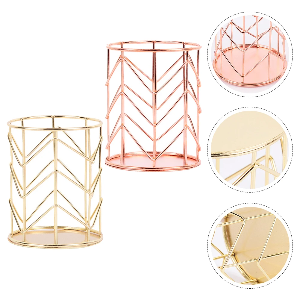 Metall Make-Up Lagerung Halter Schreibtisch Organizer Stift Schreibwaren Korb Stift Halter Büro Dekor Werkzeug Container