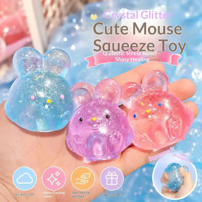 

Slow Rising Bunny Squeeze Fidget Toy Soft Stress Relief Portable Sensory Toy for Classroom Reward Prize Gift