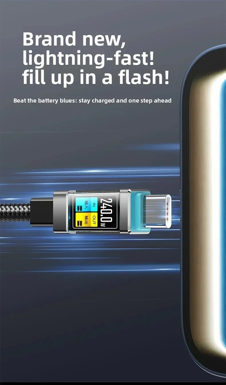 PD USB-C-Kabel, Schnellladekabel für Handys, Datenkabel für iPhone 17, Samsung, Xiaomi, Huawei, USB-Typ-C-auf-Typ-C-Schnellladekabel. – Detail 3