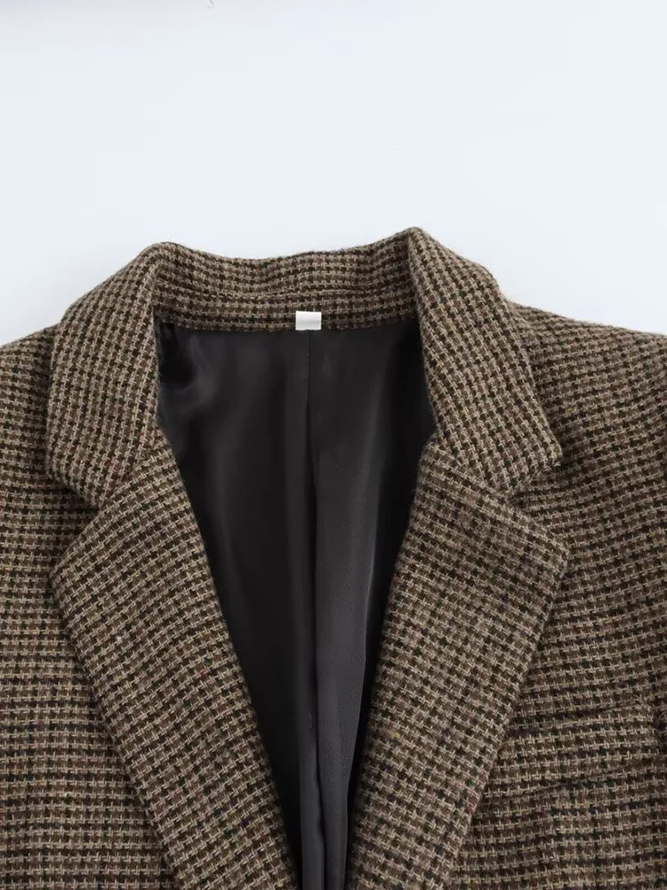 2025 Autumn and Winter New Arrivals Women's Fashionable and Versatile Series Wool Blended Plaid Suit Jacket