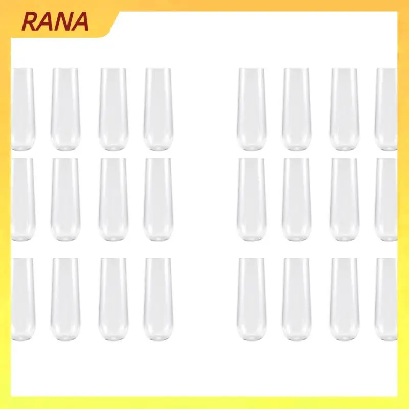 

RANA 24 пластиковые флейты для шампанского без стержня — пластиковые бокалы для шампанского на 9 унций, прозрачные небьющиеся бокалы для тостов, одноразовые для Wed