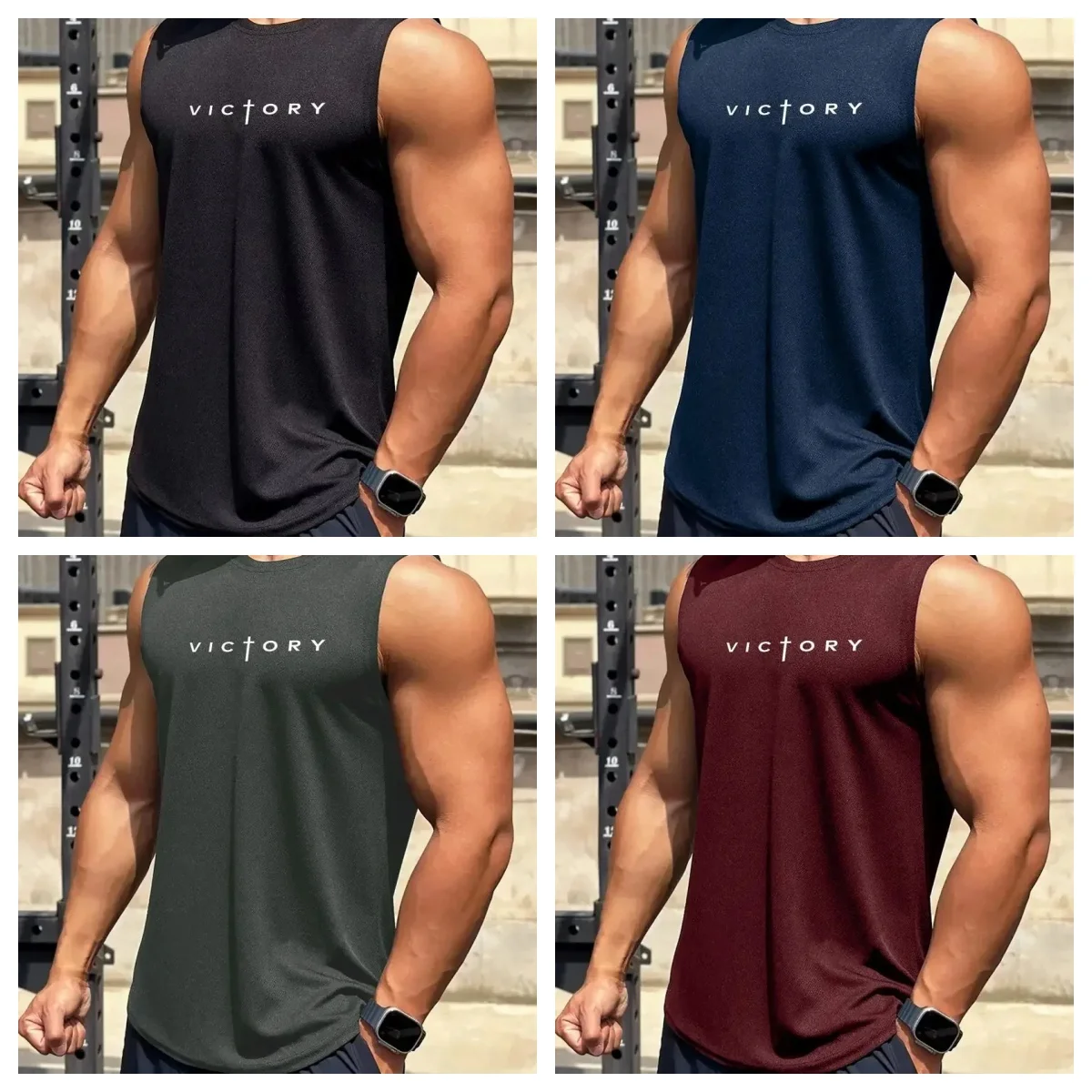 

Outdoor Badminton Tennis Sports Men's Tank Tops Street Sleeveless Shirts Summer Casual Run Fitness Vest Fashion Gym T-shirts Man