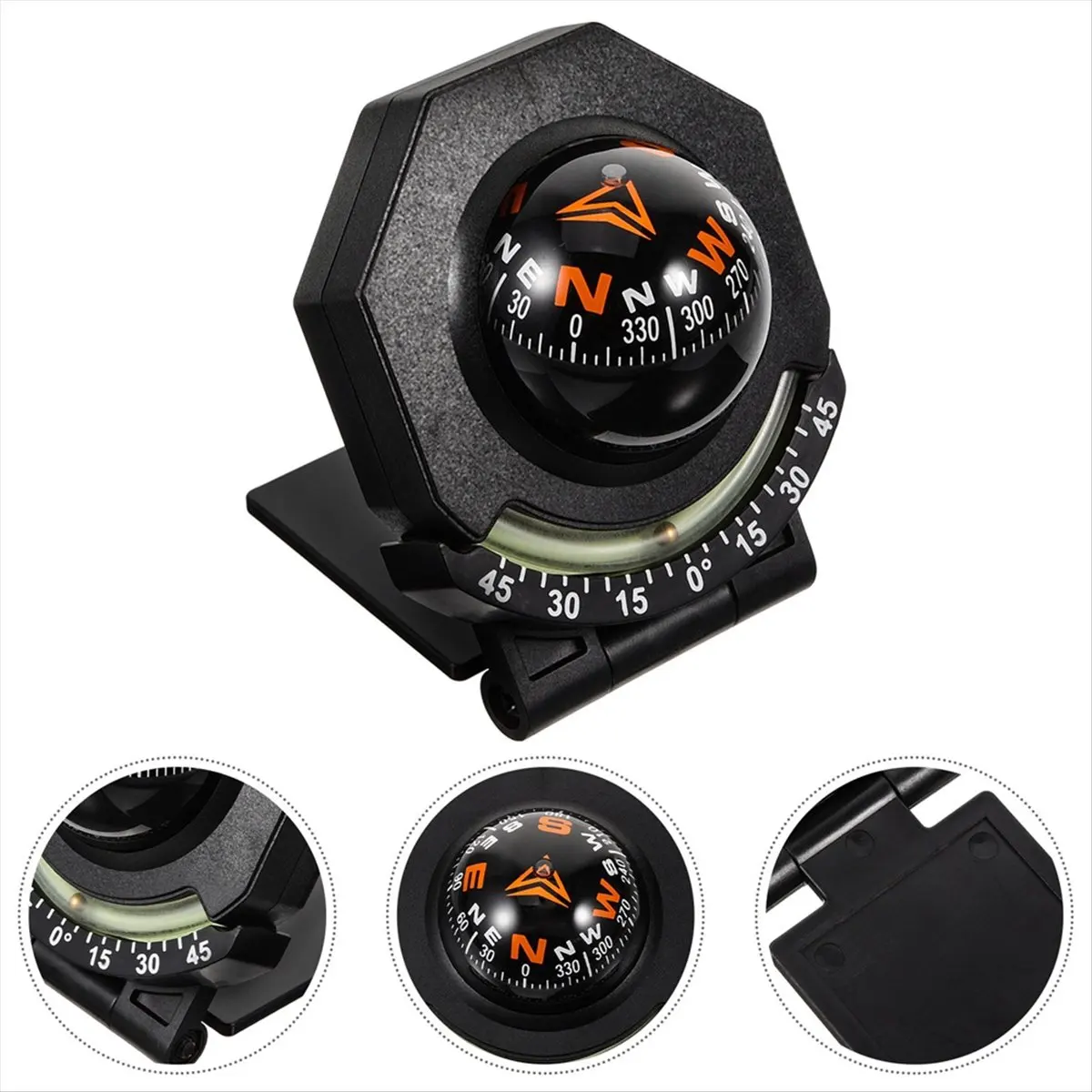 NEWCar Compass Ball Shaped Variable Navigation Dashboard Car Compass Direction Pointing Guide for Car Boat Cycling Hiking