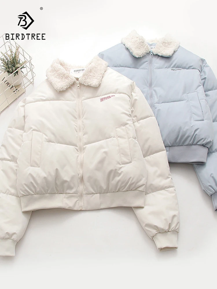 

New 2025 Autumn Padded Jacket, Women Fur Collar Print, Mori Girl Fashion Casual Commute Warm Loose Outerwear, Winter C5N159CC