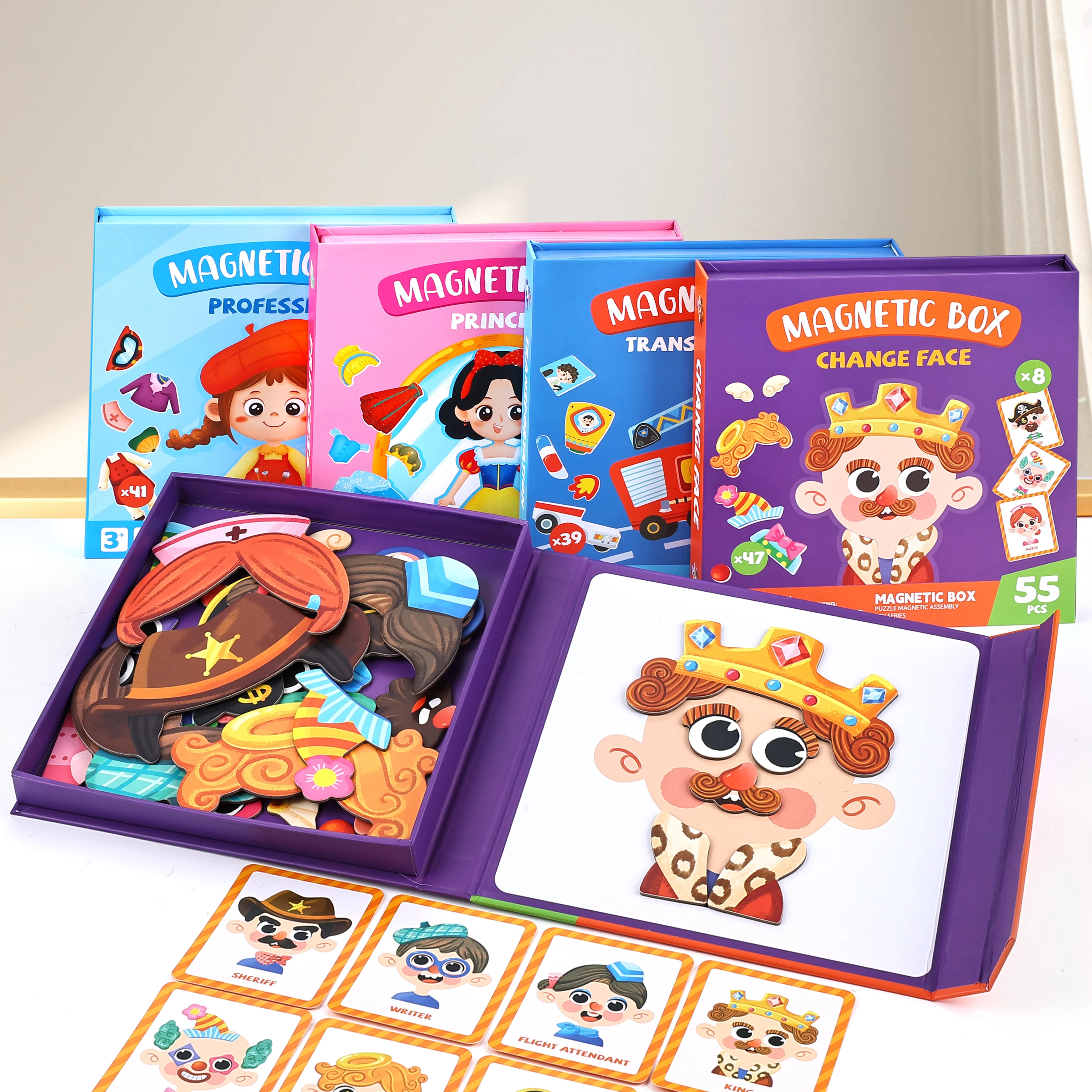 ألعاب تعليمية للأطفال بتصميم مغناطيسي DIY، لعبة ألغاز تلبيس مغناطيسية. الألعاب التفاعلية بين الوالدين والطفل. #4