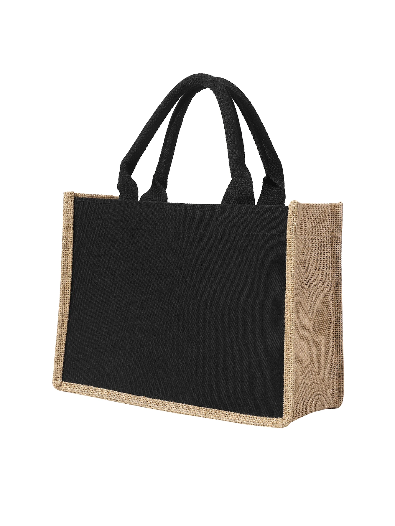 

Tote bag shopping bag canvas and jute large capacity simple fashion soft handles suitable for women and men