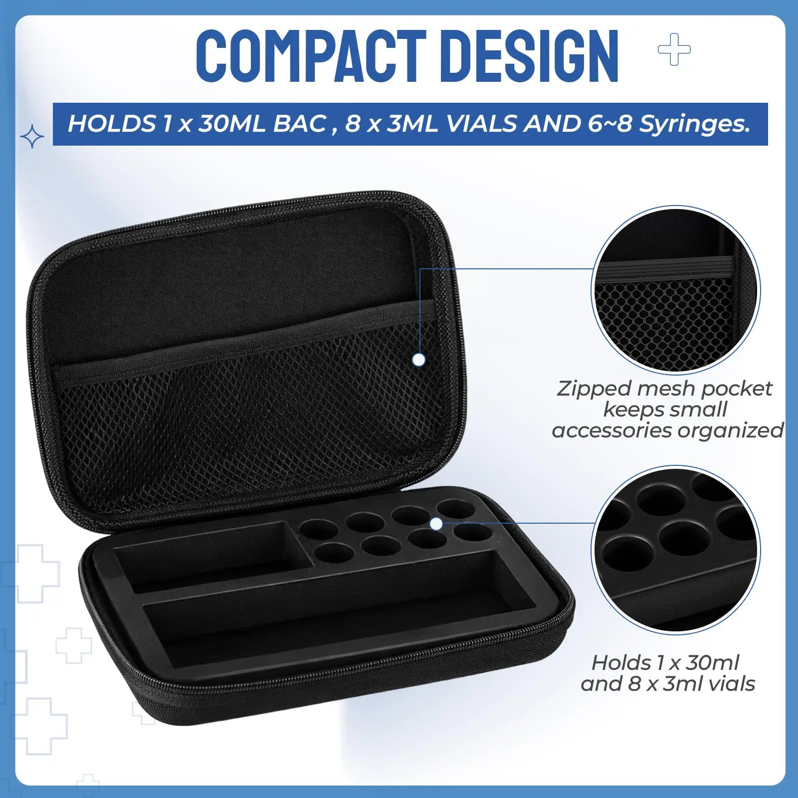 OEM ODM Custom Logo Design Waterproof EVA Hard Shell Organizer Case Customizable Foam Shockproof Durable Zipper Closure Portable