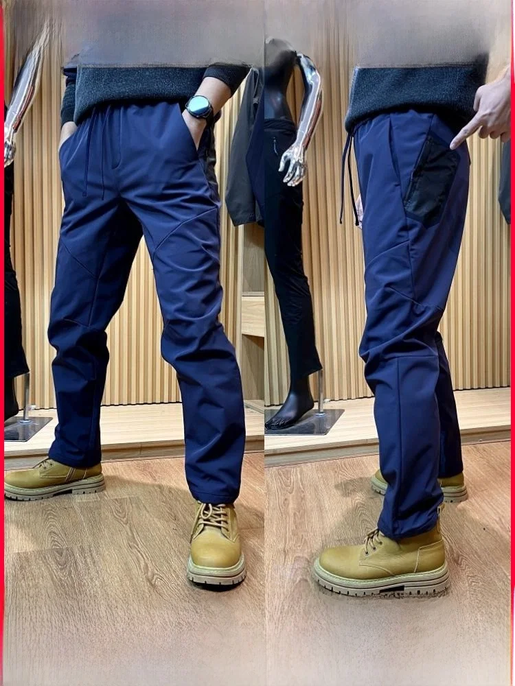 

High-End Outdoor Soft ell Trousers Men's Winter New 4D Surrounding Fce Lined Jaet with Durable Water Resistance