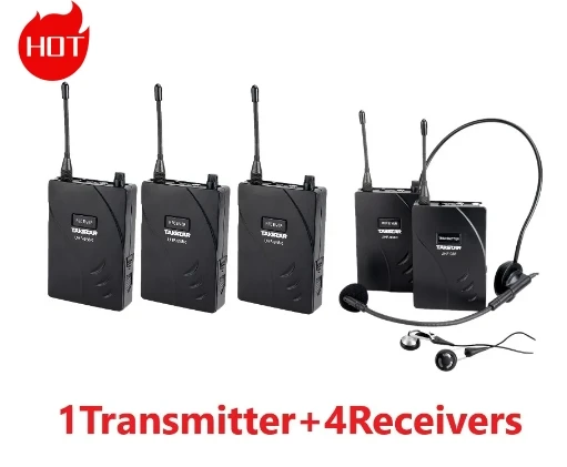 

2016 Takstar UHF-938/ UHF 938 Wireless Tour Guide System UHF 50m Operating Range 1 Transmitter+4 Receivers use for Tour guiding