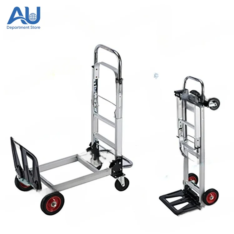 New Arrival 100Kg Truck Utility Folding Hand Trolley Cart With 17 Cm Dia Pneumatic Wheels (1Pcs)