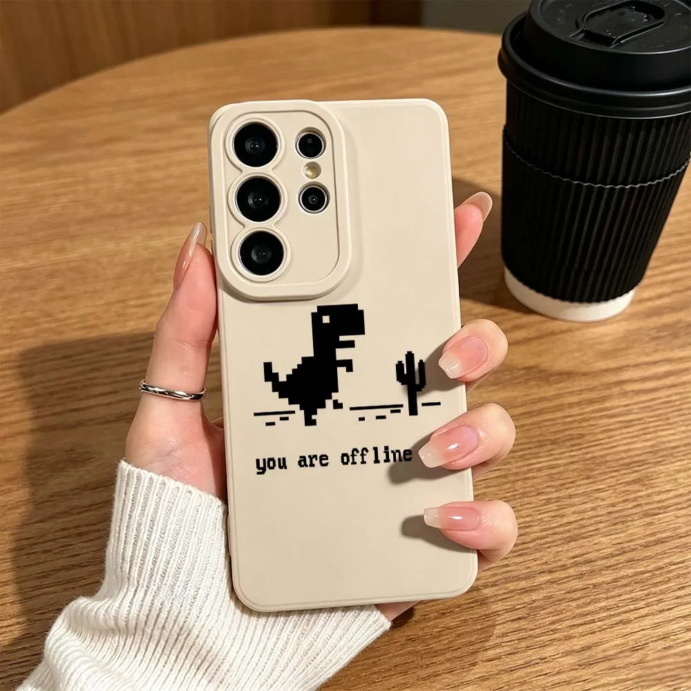 

Cartoon Dino Offline Image For Samsung Galaxy S26 S25 S24 S23 S22 S21 S20 Ultra Plus A15 A35 A54 A55 Soft Cover Phone Case