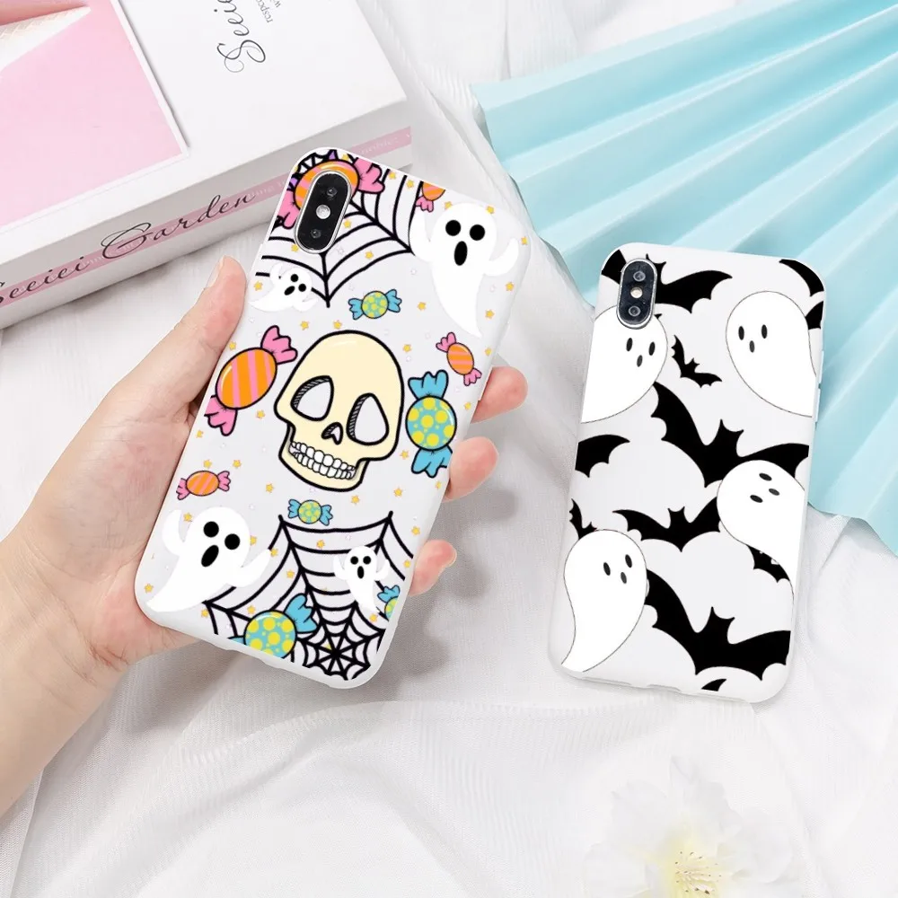 

Halloween Mousepad for iPhone 14 11 12 13 Mini Pro Xs Max 8 7 6 6S Plus X XR Solid Candy Color Case