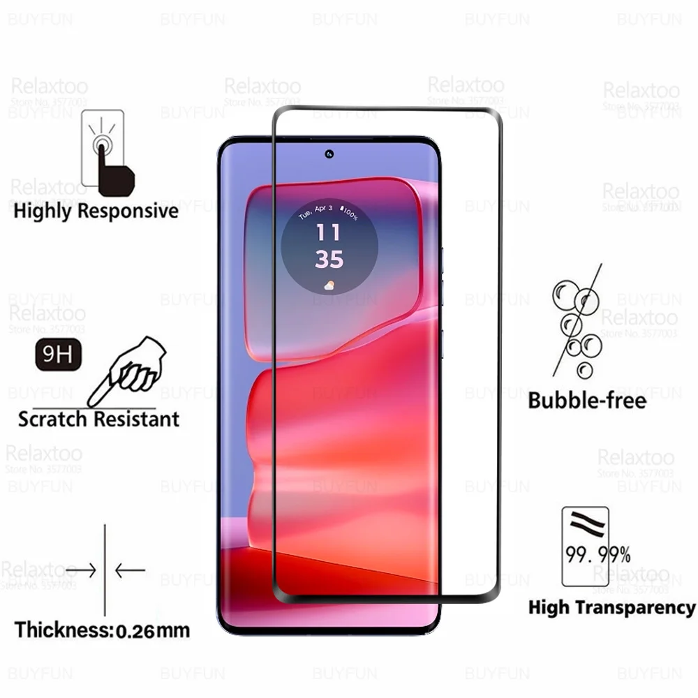 For Motorola Edge 50 Pro 5G Curved Glass 6in1 Tempered Glass Camera Film Moto Edge50 Ultra Fusion 50Pro 50Ultra Screen Protector