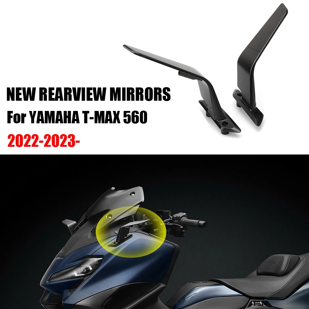 New Motorcycle Rear View Mirrors Adjustable Aluminum Mirror Accessories For YAMAHA T-MAX560 T-MAX 560 TMAX560 TMAX 560 2022 2023