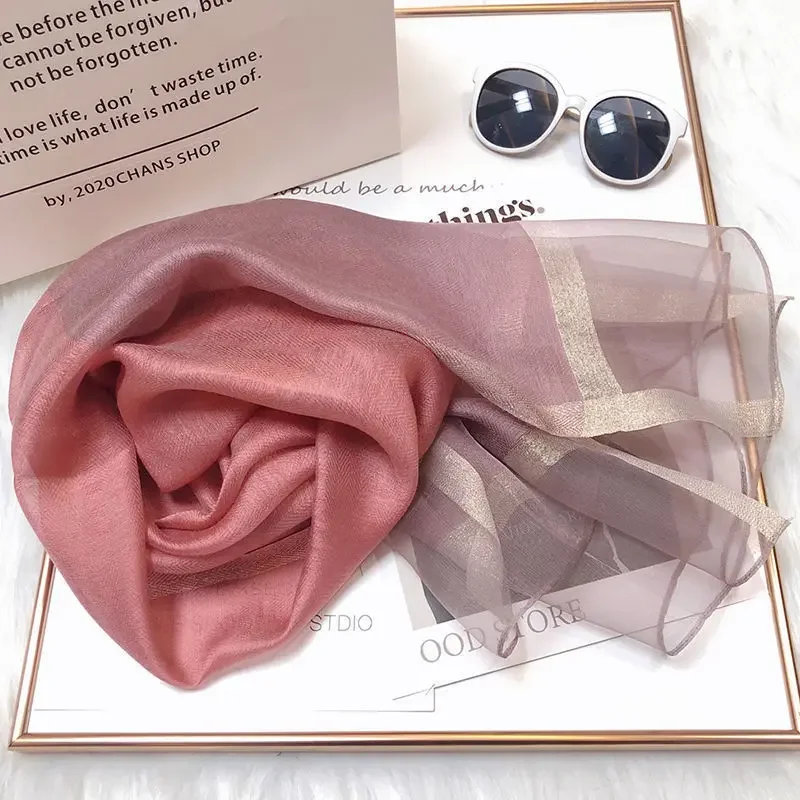 

New Silk Scarves Female Size Pring and Autumn Thin Winter Popular High-end Fashion Wool Color Matching Scarf E5790