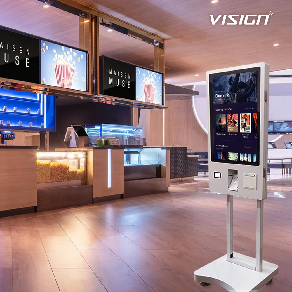 Speed Up Checkout With VISIGN 24/27/32 - Inch Multi - Touch Screen Terminal Booth Auto POS Cash Self - Checkout Made Easy