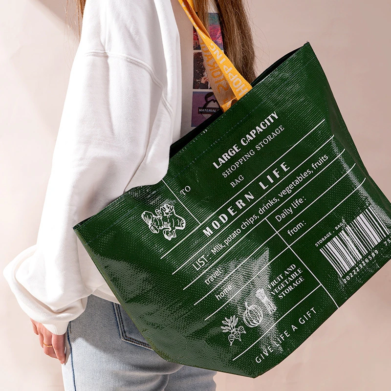 Bolsa de compras para supermercado para mujer, impermeable, de gran capacidad, portátil, ecológica, de nailon, de un hombro, para tiendas minoristas