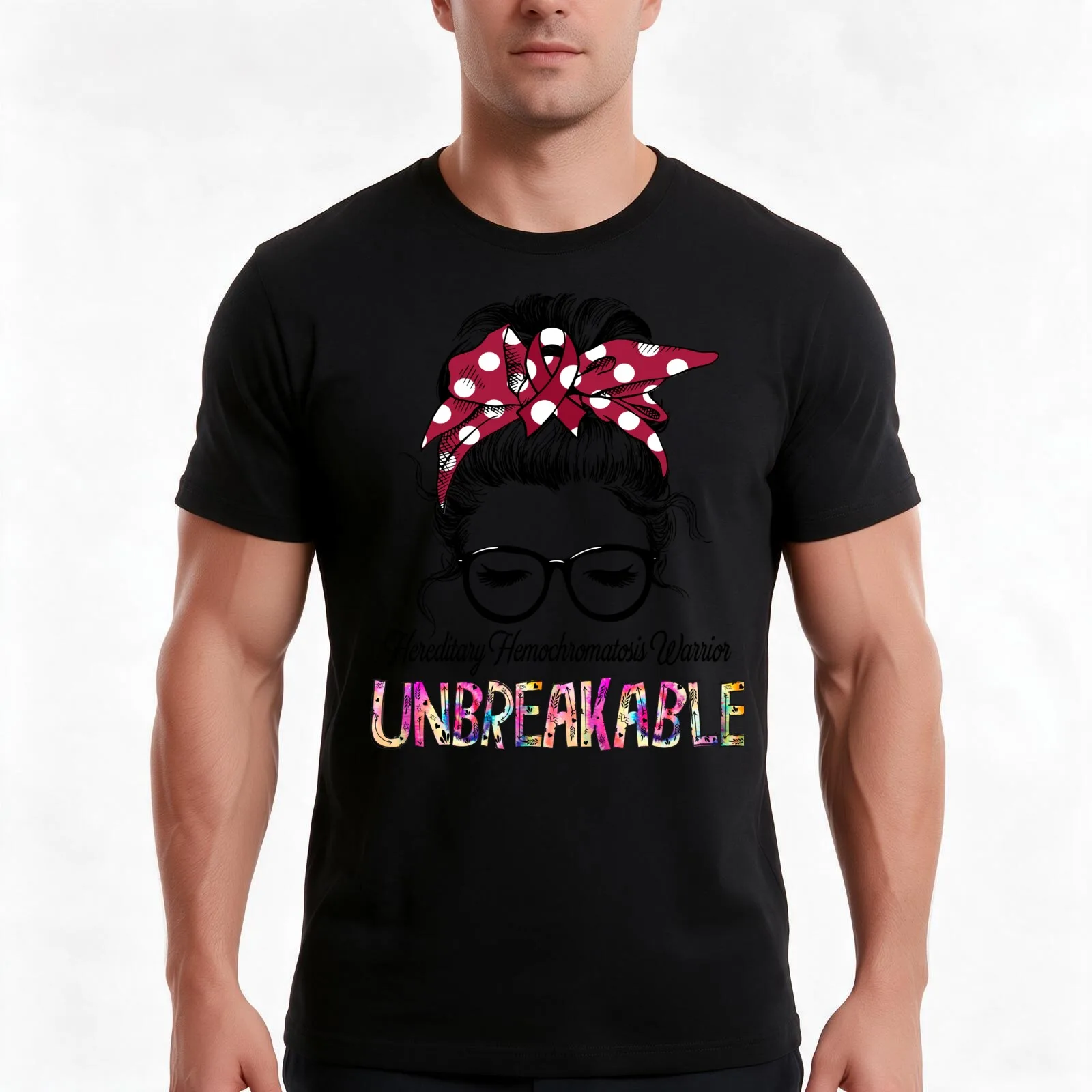 Hereditary Hemochromatosis Warrior - UNBREAKABLE - Hereditary Hemochromatosis Ribbon T-Shirt Summer Casual Cotton Tee
